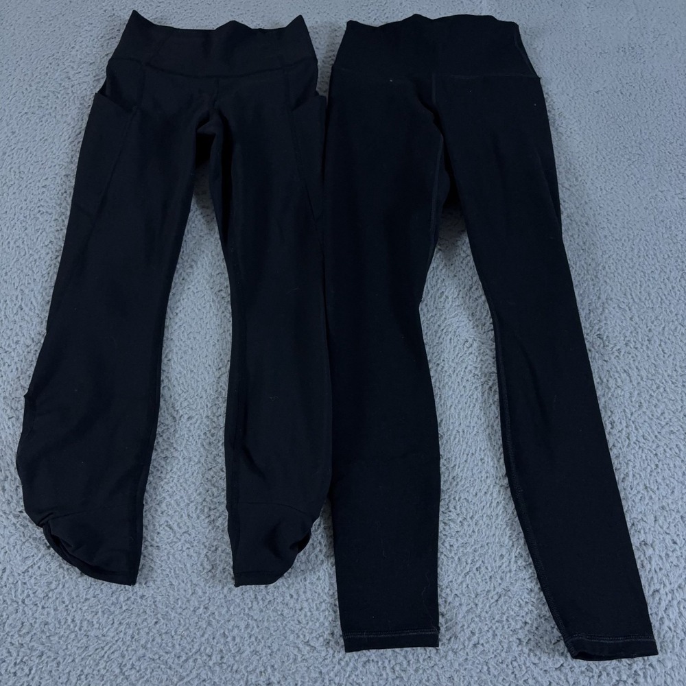 LOT OF 2 Fabletics Leggings Womens XXS Black Powerhold PureLuxe High Waisted 7/8